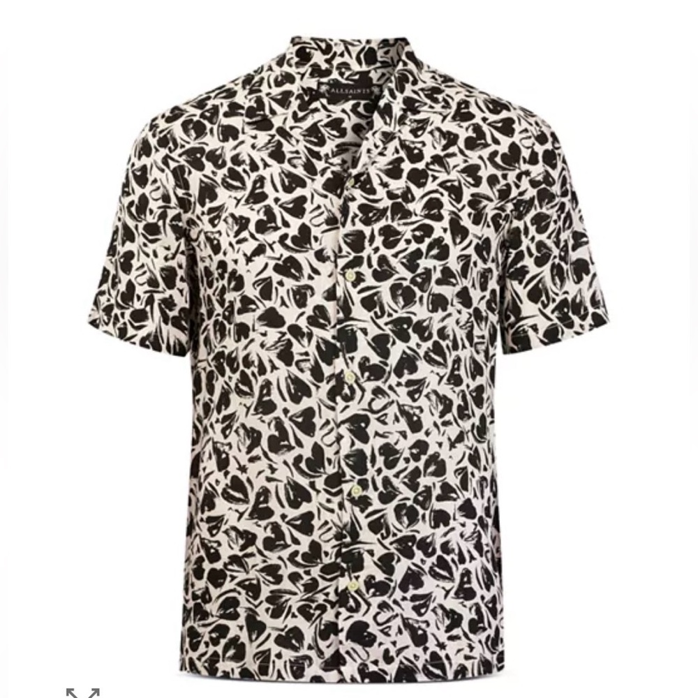 All Saints Heartbreak Men's Button Down Short Sleeved Shirt